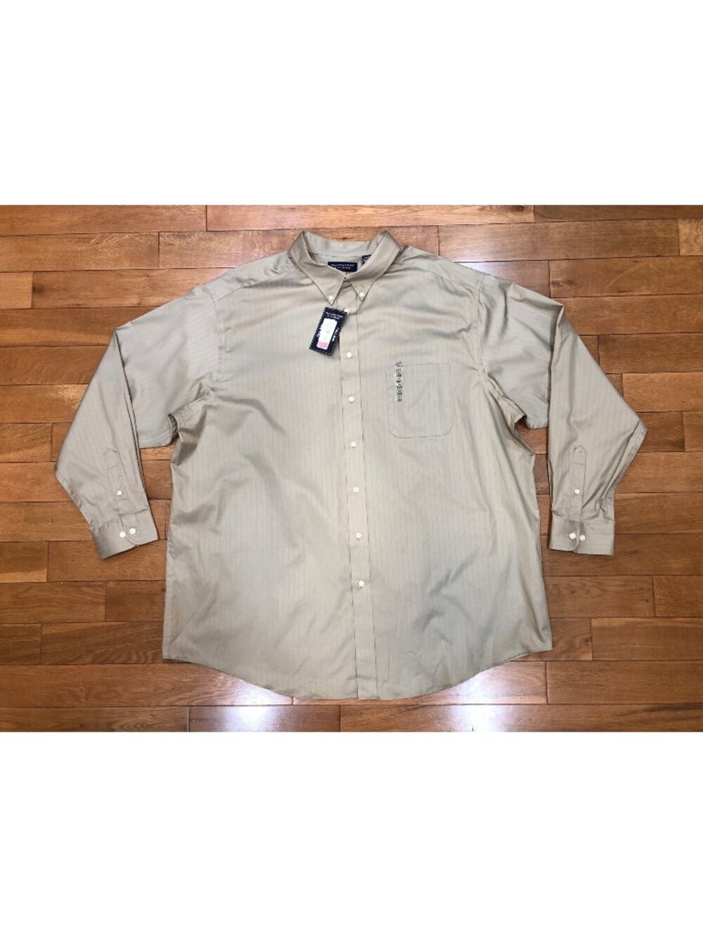NWT Roundtree & Yorke Tan Long Sleeve Button Down Shirt Size 3XT Neutral Classic